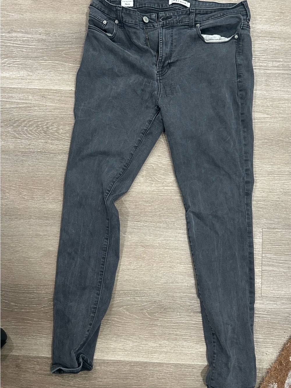 PacSun Men's Skinny Jeans in Washed Charcoal